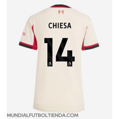 Camiseta Liverpool Federico Chiesa #14 Segunda Equipación Replica 2025-26 para mujer mangas cortas Camiseta Liverpool Federico Chiesa #14 Segunda Equipación Replica 2025-26 para mujer mangas cortas